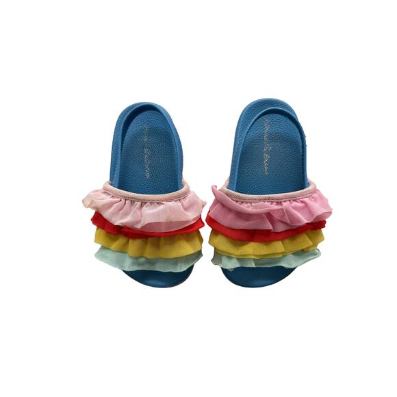 Hanna Andersson Rainbow Ruffle Sandals Size 7c - Picture 2 of 4